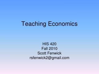 Teaching Economics