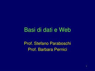 Basi di dati e Web