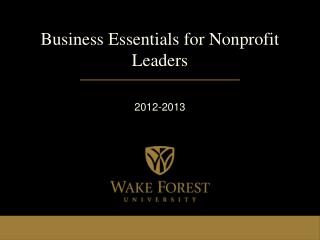 Business Essentials for Nonprofit Leaders