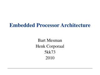 Embedded Processor Architecture