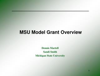 MSU Model Grant Overview