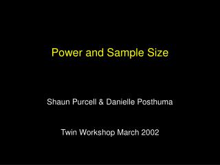 Power and Sample Size