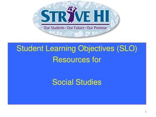 Student Learning Objectives (SLO) Resources for Social Studies