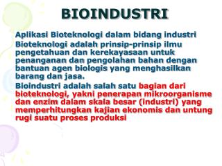 BIOINDUSTRI