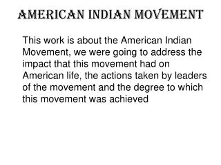 American Indian movement