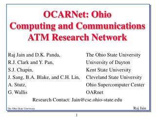 OCARNet: Ohio Computing and Communications ATM Research Network