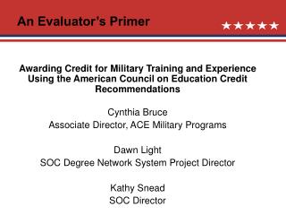 An Evaluator’s Primer