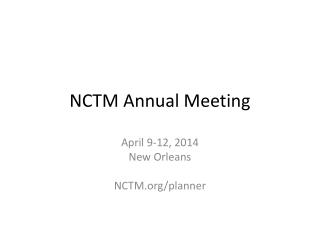 NCTM Annual Meeting