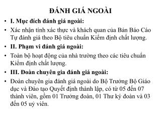ĐÁNH GIÁ NGOÀI