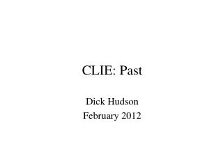 CLIE: Past