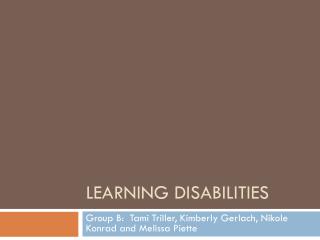 Learning disabilities