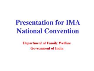 Presentation for IMA National Convention