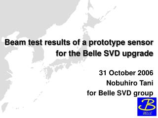 Beam test results of a prototype sensor for the Belle SVD upgrade