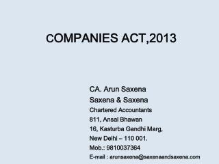 C OMPANIES ACT,2013