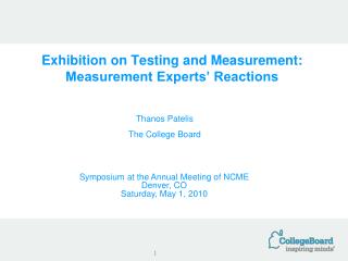 Exhibition on Testing and Measurement: Measurement Experts’ Reactions