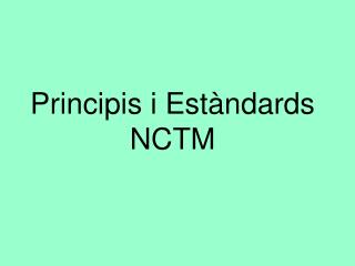 Principis i Estàndards NCTM