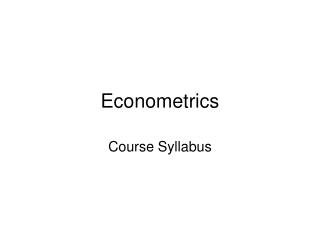 Econometrics