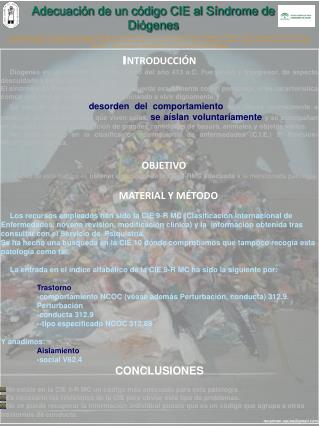 Adecuación de un código CIE al Síndrome de Diógenes
