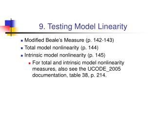 9. Testing Model Linearity