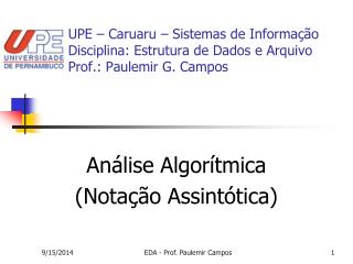 Análise Algorítmica (Notação Assintótica)