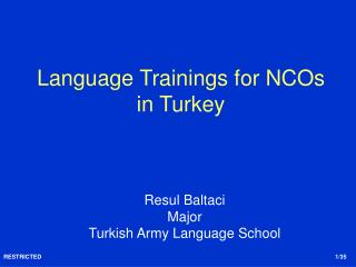 Language Trainings for NCOs in Turkey