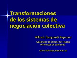 Transformaciones de los sistemas de negociación colectiva