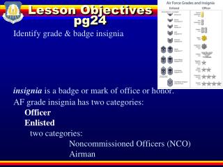 Lesson Objectives pg24