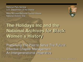 The Holidays Inc and the National Archives for Black Women’s History