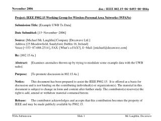 Project: IEEE P802.15 Working Group for Wireless Personal Area Networks (WPANs)
