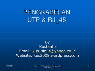 PENGKABELAN UTP &amp; RJ_45