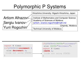 Polymorphic P Systems