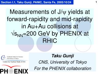 Taku Gunji CNS, University of Tokyo For the PHENIX collaboration