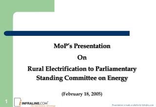 MoP’s Presentation On Rural Electrification to Parliamentary Standing Committee on Energy