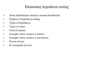 Elementary hypothesis testing