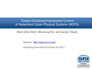 Toward Distributed Declarative Control of Networked Cyber-Physical Systems (NCPS)