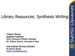 Library Resources: Synthesis Writing
