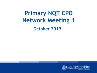 Primary NQT CPD Network Meeting 1