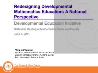 Redesigning Developmental Mathematics Education: A National Perspective
