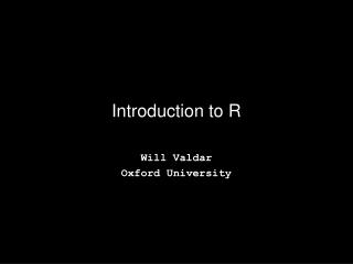 Introduction to R