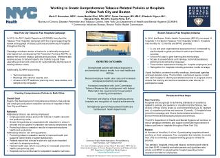 Working to Create C omprehensive Tobacco-Related P olicies at H ospitals