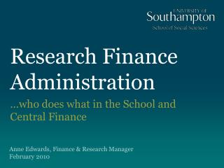 Research Finance Administration