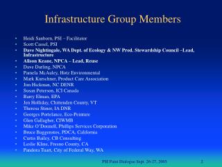 Infrastructure Group Members
