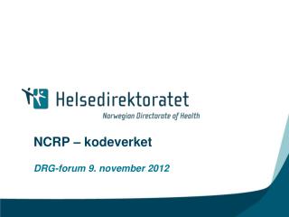 NCRP – kodeverket