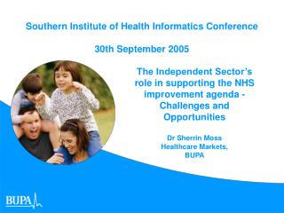 Southern Institute of Health Informatics Conference 30th September 2005