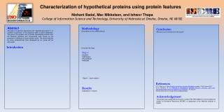 Characterization of hypothetical proteins using protein features