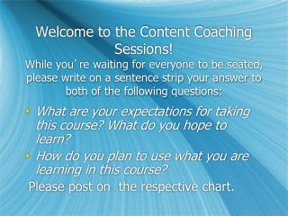 What are your expectations for taking this course? What do you hope to learn?