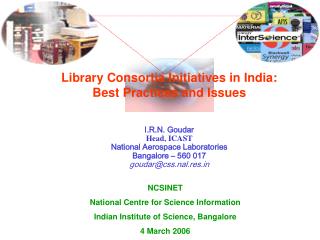 I.R.N. Goudar Head, ICAST National Aerospace Laboratories Bangalore – 560 017