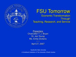 FSU Tomorrow Economic Transformation Through Teaching, Research, and Service