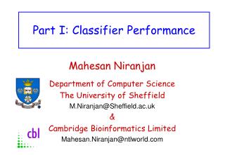 Part I: Classifier Performance