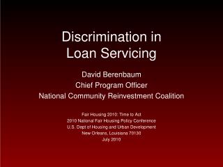 Discrimination in Loan Servicing